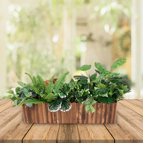 Maceta De Madera Para Flores, Caja De Madera Rectangular