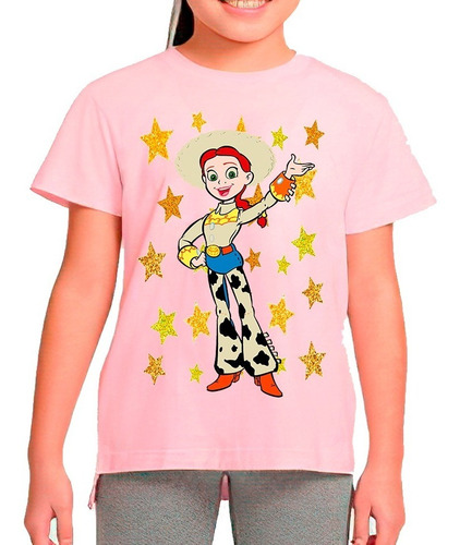 Polera Estampada 100% Algodón Niña Jessie Toy Story Vaquera1