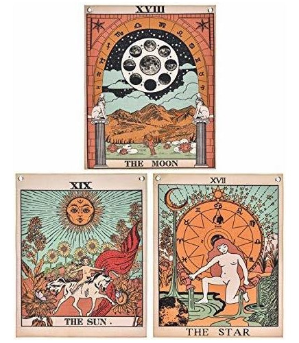 Poster Paquete De 3 Tapices De Tarot, Tapiz De Cartas De Tar