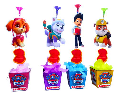 1u Centros De Mesa Paw Patrol De Fibrofácil