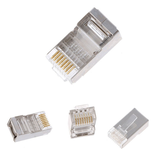 Conector Macho Rj45 Cat6 Metálico 50 Unidades Extremo Del