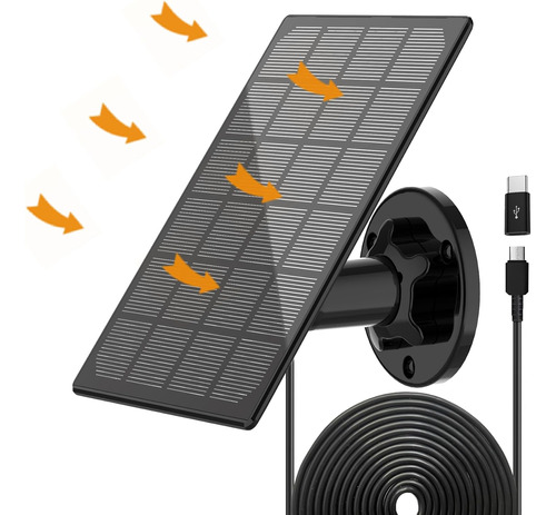 Panel Solar Para Cámara Al Aire Libre, Cargador Solar Imperm