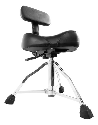 Banco Almofadado De Bateria Com Encosto Liverpool Cor Preto