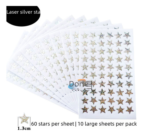 Estrellas Plateadas 05 Diámetro 17cm 400 Pzas Por Paquete