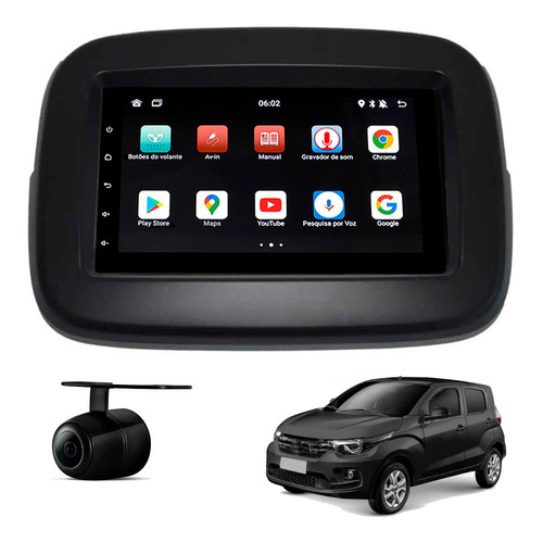 Central Multimídia Android Bt Gps Wifi Fiat Mobi 2017-2021