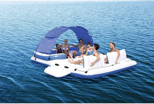 Isla Grande Inflable Salvavidas Bote 6 Personas Divertido!