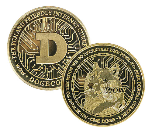Edición Limitada De Doge Coin Chapada En Moneda Conmemorativ