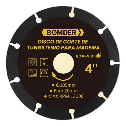 Disco De Corte Tungstenio Para Madeira Bomder Furo 20mm