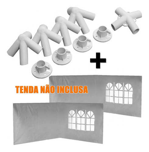 Kit 4 Paredes Para Tenda + 9 Conectores Reposição 3m X 3m