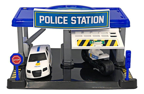 Brinquedo Infantil Estação De Polícia Garagem Carro Moto