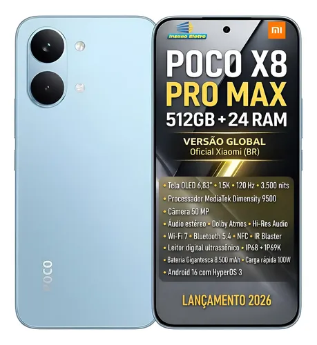 Xiaomi Poco X8 Pro Max 512gb 12+12gb Ram 8.500mah 5g Global
