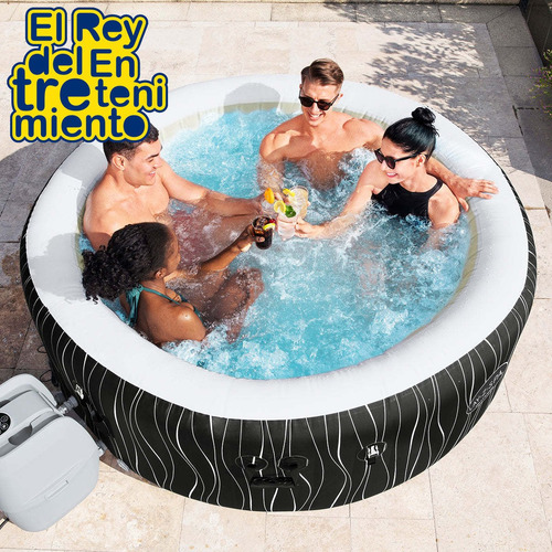 Imagen 3 de 9 de Jacuzzi Spa Bestway Inflable 908l Hidromasaje Luz Led El Rey