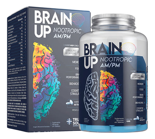 Brain Up Am/pm Nootrópico Coq10 Sem Cafeína True Source