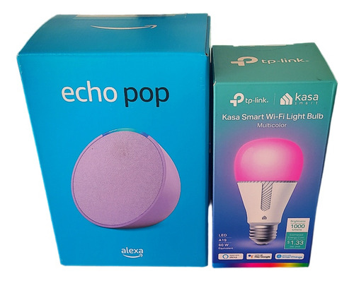 Alexa Echo Pop + Tp Link Kasa Smart Light