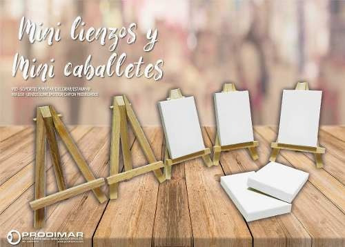 Imagen 4 de 5 de Mini Lienzos Y Mini Caballetes Madera Natural