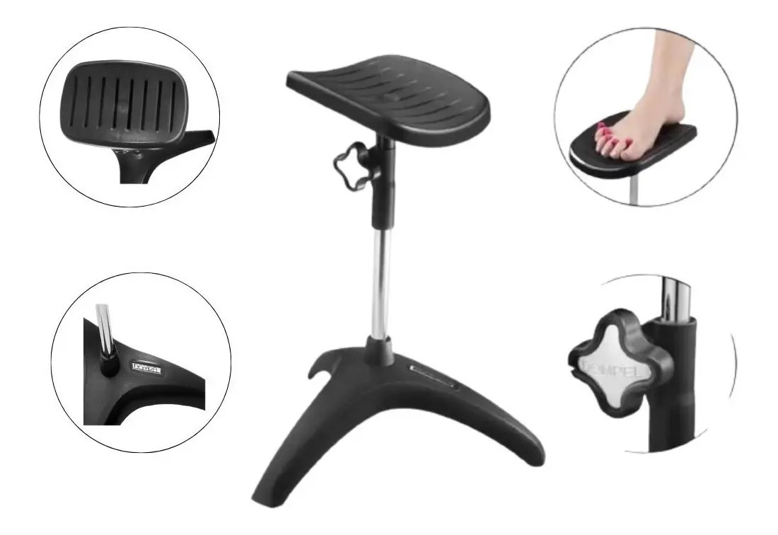 Apoio Tripe Para Pedicure Altura Ajustavel Preto Dompel