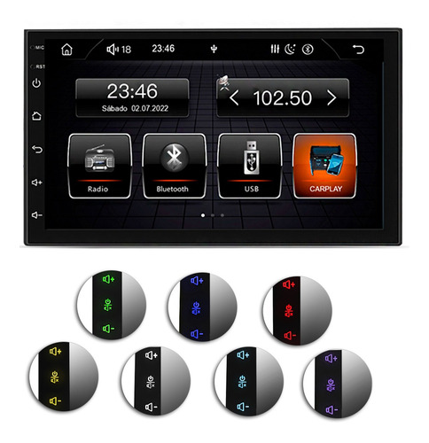Multimídia Mp5 Rs708br Prime Apple Carplay Android Auto Slim