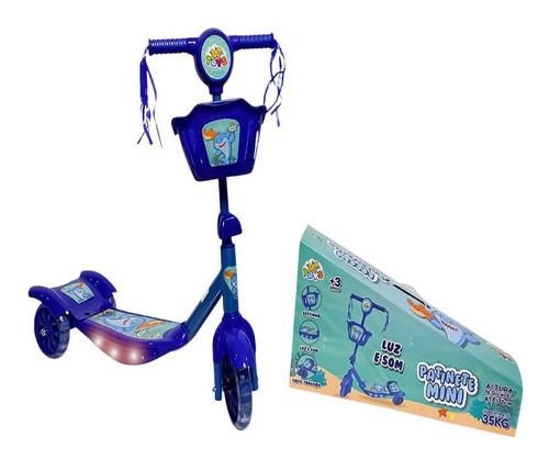 Patinete Mini Tubarão 3 Rodas Zoop Toys - Azul Zp00787