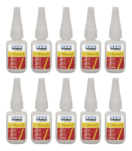 Kit 10 Adesivo Cola Instantâneo 793 20g Tek Bond