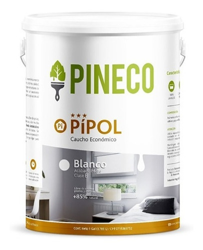 Pineco Pipol Caucho Mate Blanco Clase B (galón)