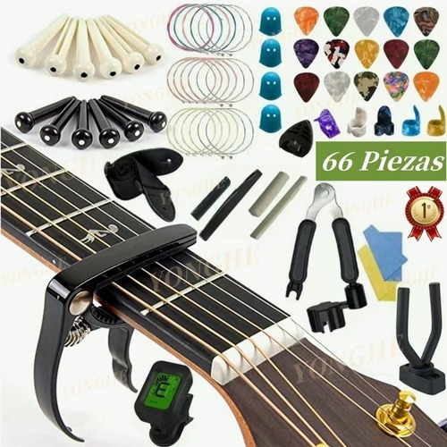 Kit De Accesorios Para Guitarra Acústica Cuerdas 66 Piezas A