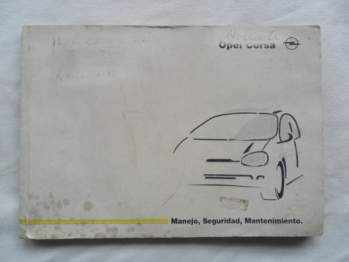 Opel Corsa 1998 1997 Manual Guantera Instrucciones Dueño