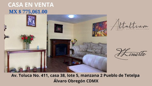 Casa En Venta En Av Toluca Alvaro Obregon Cdmx I Vl11-di-020