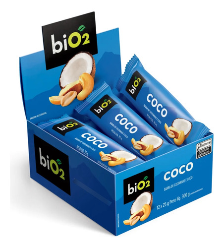 Bio2 Barra De Castanhas E Coco 7nuts 25gr Vegana 12 Unidades