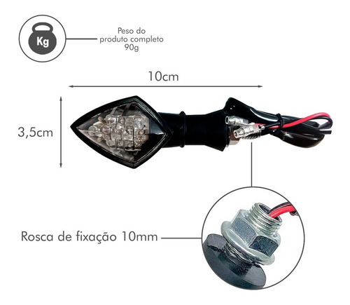 Kit 4 Piscas Setas Esportivas Modelo Adaga Universal Motos