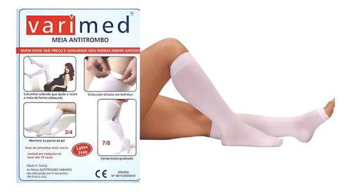 Meia Curta 3/4 Panturrilha Anti Trombose E Embolia -varimed