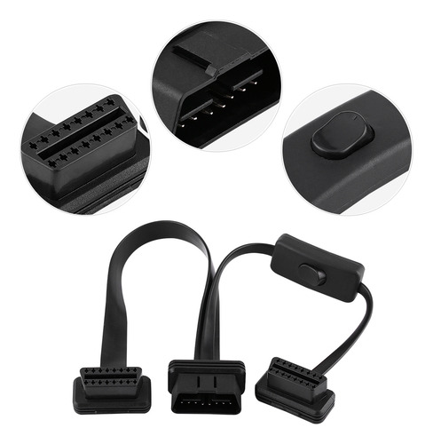 Cable Divisor Obd2 De 16 Pines A Doble Extensión Plana Hembr