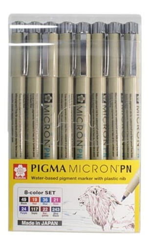 Set Marcadores Sakura Pigma Plastic Nib (8 Colores)