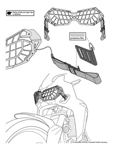 Imagem 4 de 4 de Protetor De Farol De Alumínio P/ Honda Africa Twin Crf 1000