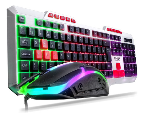 Kit Gamer Teclado Semi Mecânico Luminoso Abnt2 Mouse Pc Usb