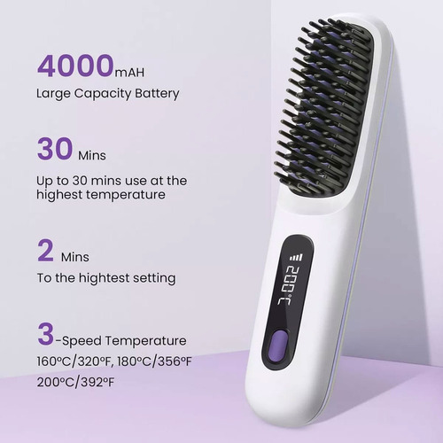 // Multifuncional De Cerâmica Cabelo Portátil Sem Fio Lcd
