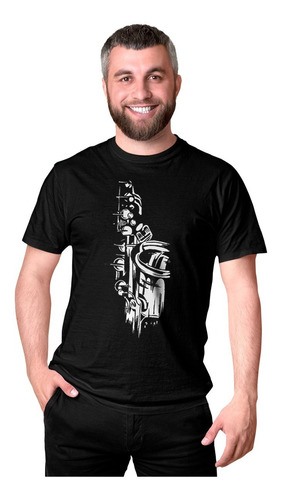 Camiseta Masculina Saxofone Camisa Instrumentos Musicais Md2