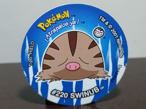 Tazo De Pokemón 3 #220 Swinub Con Sticker Sin Despegar (: (Usado)