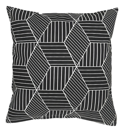 Capa De Almofada Minimalista Linhas 42x42cm Cor Preto