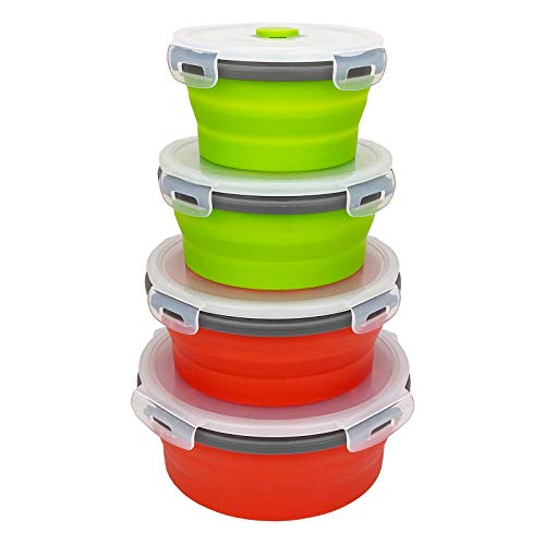 Ccyanzi Round Silicone Food Storage Containers With Lids