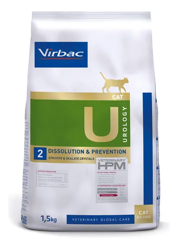 Alimento Virbac Veterinary HPM Urology Dissolution & Prevention para gato adulto sabor mix de 1.5 kg