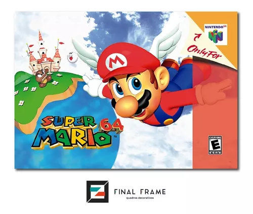 Pôster Capa Super Mario 64 Nintendo 64 29,7x42cm