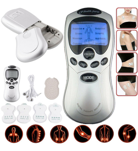 Electro Estimulador Muscular Digital Con 4 Parches Usb 