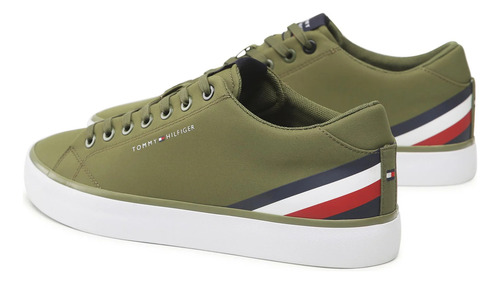 Tenis Tommy Hilfiger Harlem Core Color Verde Musgo Para Hombre - Original / Nuevo