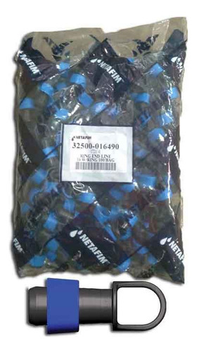 Conector Final Typhoon Com Anel Azul Netafim - Pack 100 Und