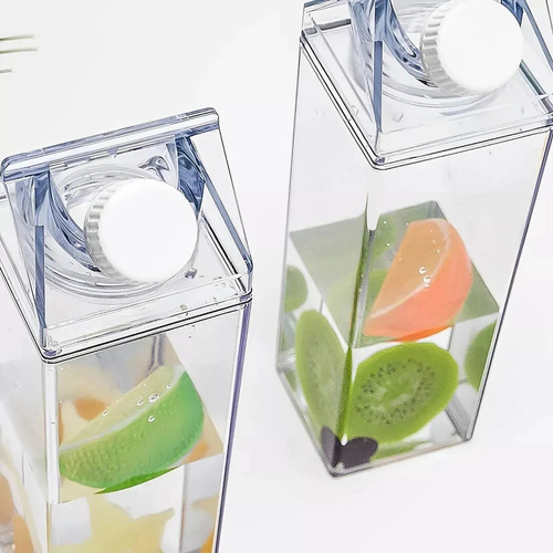 2 Botellas De Agua De Cartón De Leche, Reutilizables,