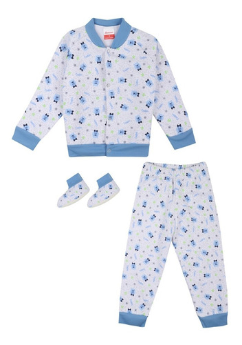 Pijama Bebé Térmica 3 Piezas Estampado Para Niño