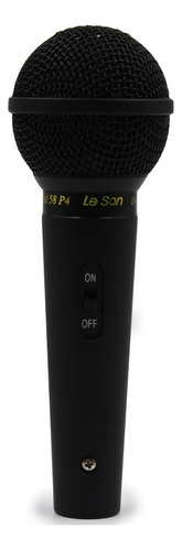 Microfone Profissional Preto Com Fio Sm58 Bk A/b Impedancia