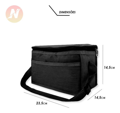Imagem 2 de 8 de Bolsa Térmica Feminina Masculina Porta Marmita Preta