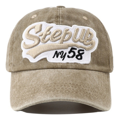 Gorra De Béisbol Bordada Con Letras Y Visera Retro Americana