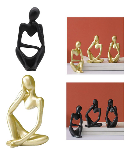 2pcs Thinker Escultura Escritorio Estatuilla Estatuilla De